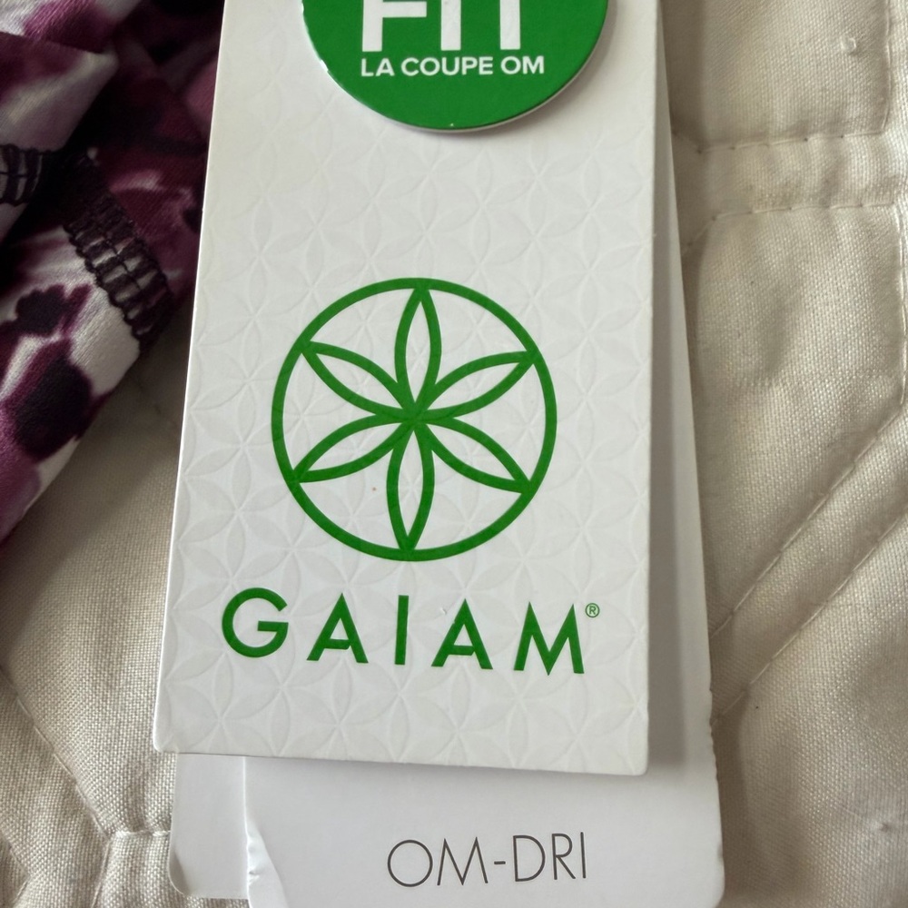 GAIAM Purple & Black Abstract Print Leggings - Picture 6 of 7